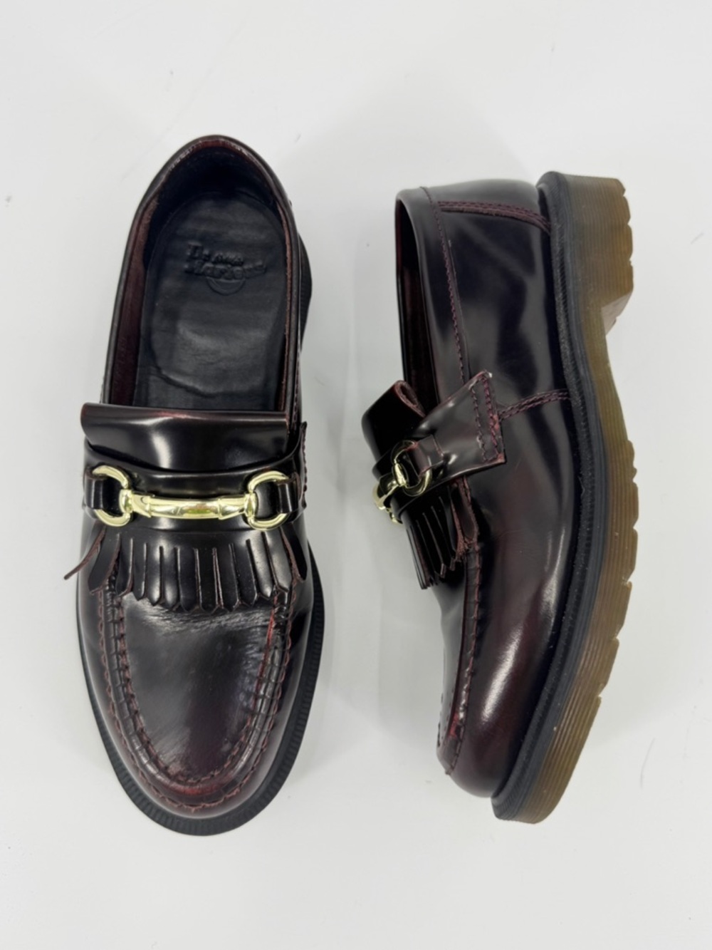 Dr. Martens Adrian Snaffle Loafers Cherry Red Size 8 - Picture 4 of 7